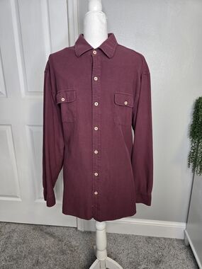 Nat Nast Luxury Originals XL Silk Cotton Shirt - Burgundy Claret Retro Button Up